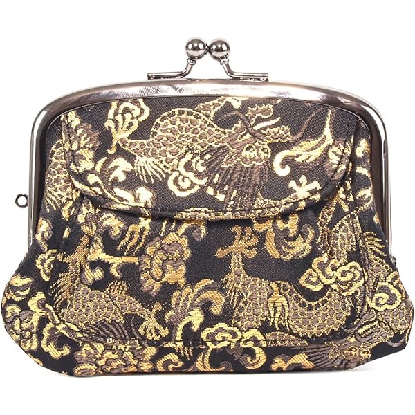 和柄金襴【ハンドメイド】がま口バッグ　 龍　 2点セット　#B199 Amazon | がま口 和柄 金襴 西陣織 財布 小銭入れ 小物入れ